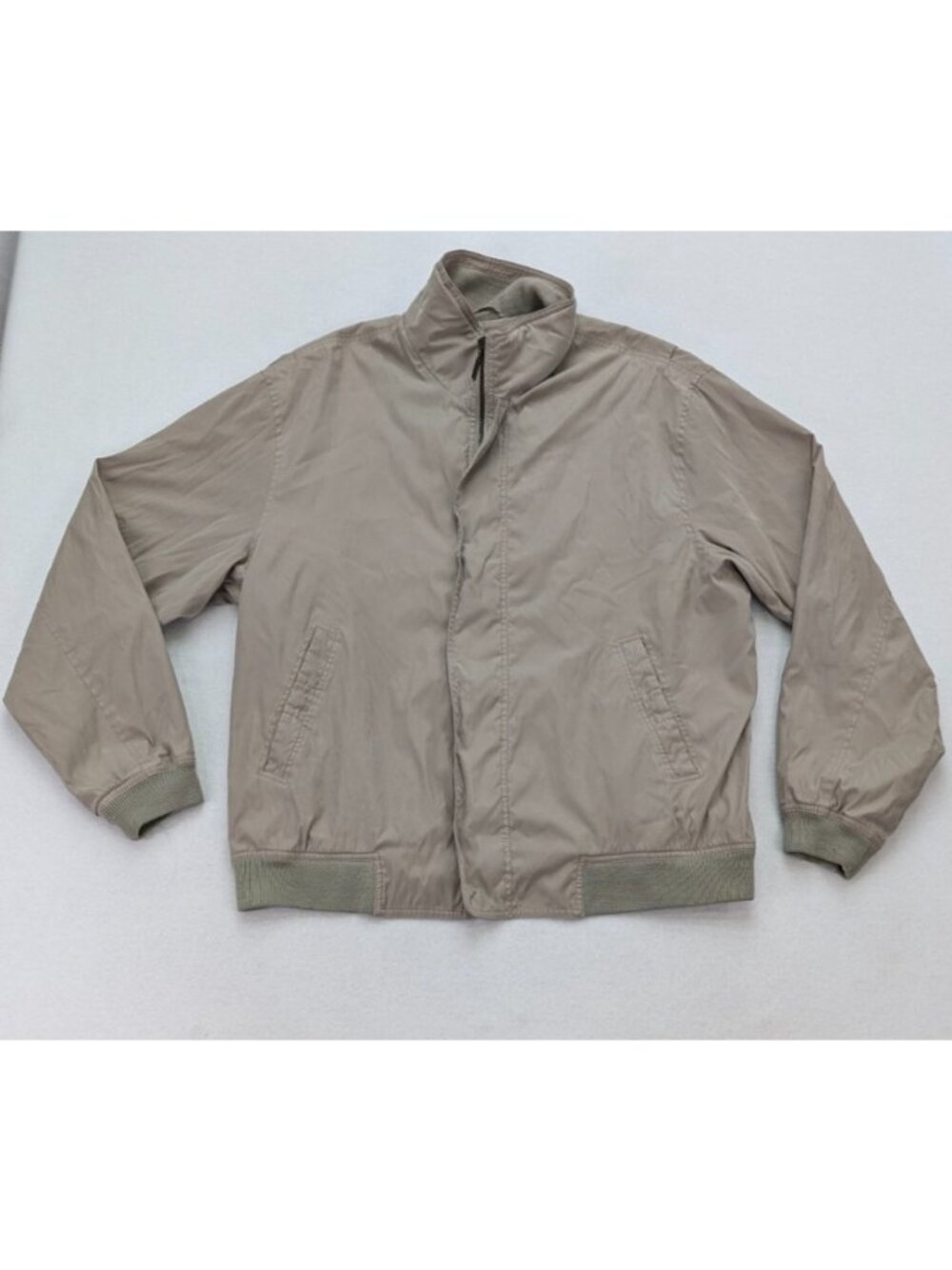 Towne by London Fog Men's Jacket Size XLT Beige Long Sleeve Full Zip Fall Spring